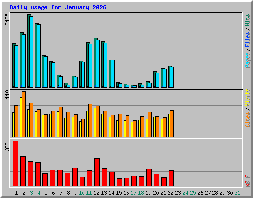 Daily usage for January 2026
