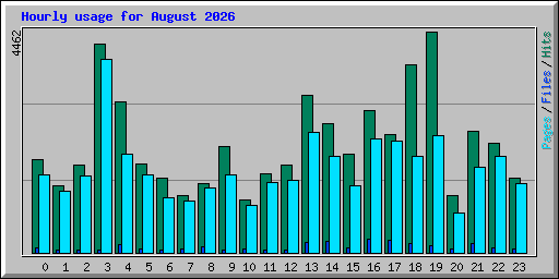 Hourly usage for August 2026